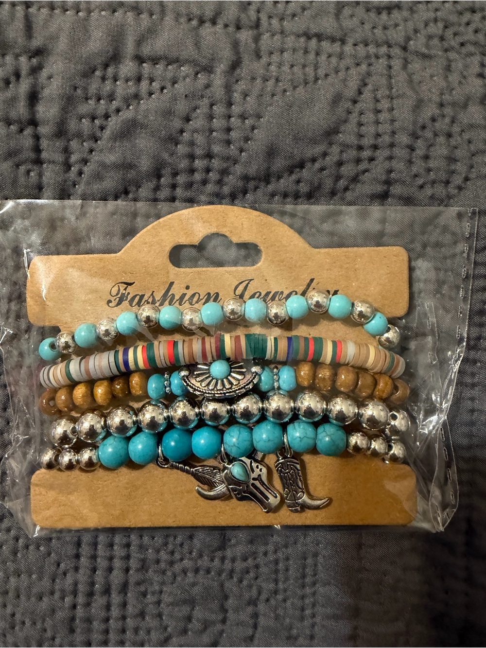Turquoise Multi-Row Beaded Bracelet Set